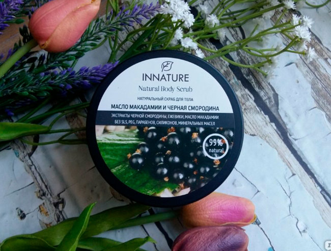 Innature Скраб для тела Масло макадамии и черная смородина, 250 мл