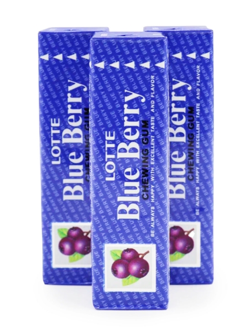 LOTTE Жевательная резинка Голубика, комплект из 3 пачек Blueberry Chewing Gum, 3*31 г LOTTE Жевательная резинка Голубика, комплект из 3 пачек Blueberry Chewing Gum, 3*31 г