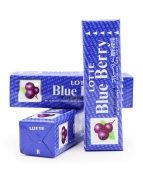 LOTTE Жевательная резинка Голубика, комплект из 3 пачек Blueberry Chewing Gum, 3*31 г