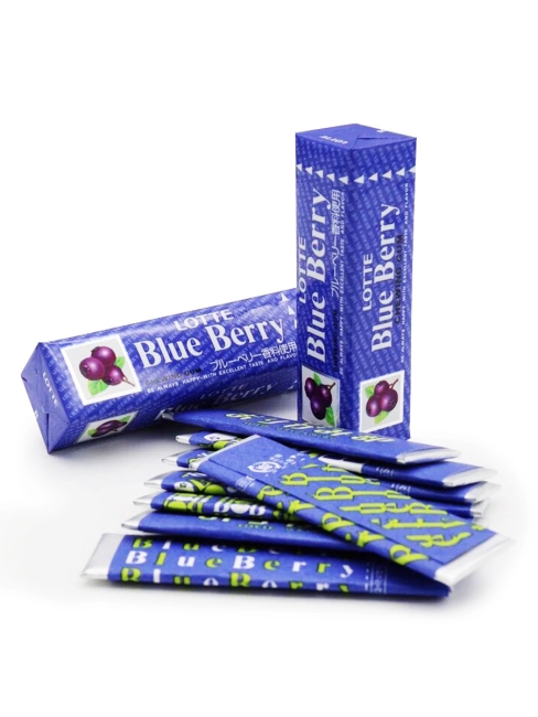 LOTTE Жевательная резинка Голубика, комплект из 3 пачек Blueberry Chewing Gum, 3*31 г LOTTE Жевательная резинка Голубика, комплект из 3 пачек Blueberry Chewing Gum, 3*31 г