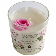 Кафе Красоты свеча в стакане ароматизированная для дома "Садовая Роза и Нероли", 150 г