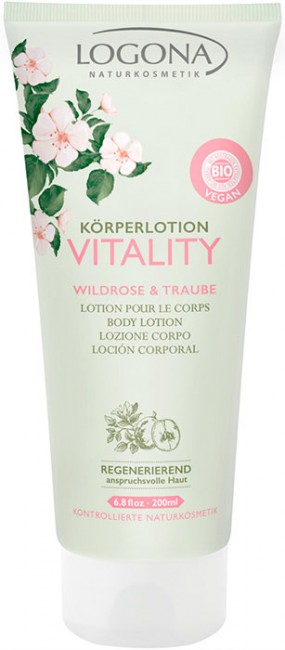 Logona Vitality Лосьон для тела с дикой розой и виноградом, 200 мл Logona Vitality Лосьон для тела с дикой розой и виноградом, 200 мл