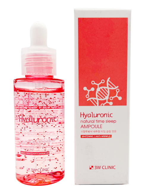 3W Clinic Ампульная ночная сыворотка для лица с гиалуроновой кислотой Hyaluronic Natural Time Sleep Ampoule, 60 мл