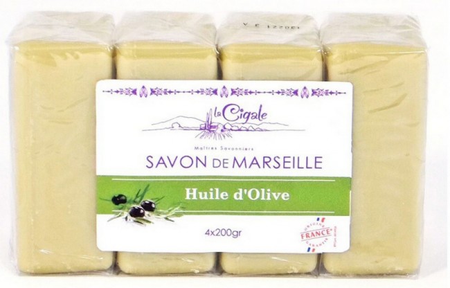 La Cigale Мыло марсельское Олива, 4х200 г