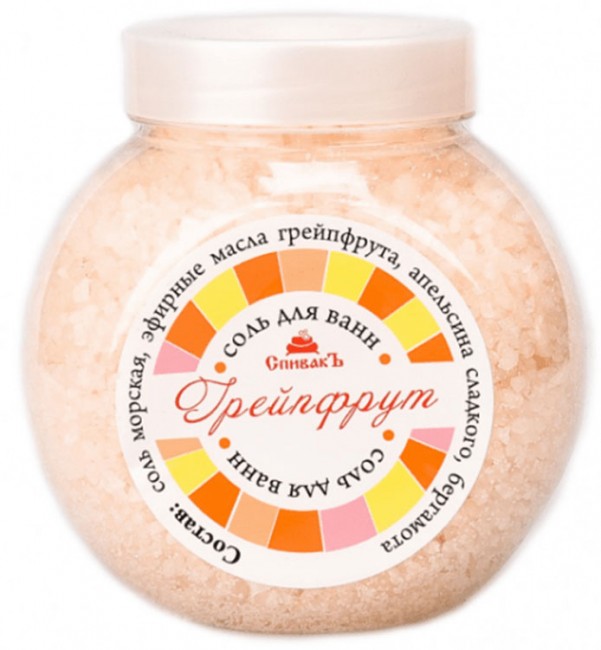 СпивакЪ Соль для ванн Грейпфрут, 600 г