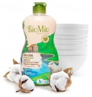 BioMio Bio-Care Средство для посуды, овощей и фруктов с экстрактом хлопка и ионами серебра без запаха, 450 мл