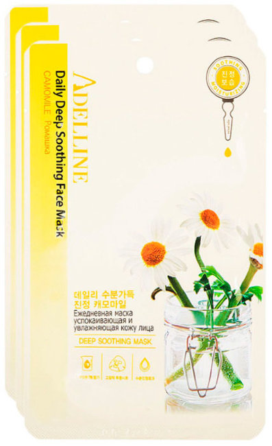 Adelline Facial Mask Camomile Ежедневная маска успокаивающая и увлажняющая кожу лица, 22 мл