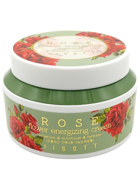Jigott Крем для лица для поддержания энергии кожи с экстрактом Розы Rose Flower Energizing Cream, 100 мл