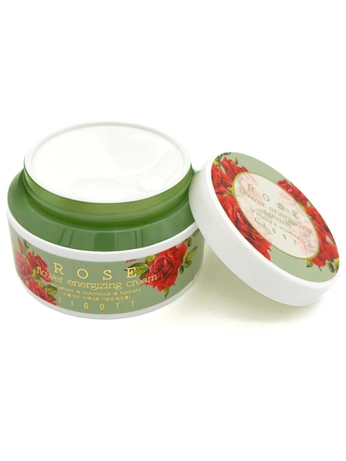 Jigott Крем для лица для поддержания энергии кожи с экстрактом Розы Rose Flower Energizing Cream, 100 мл
