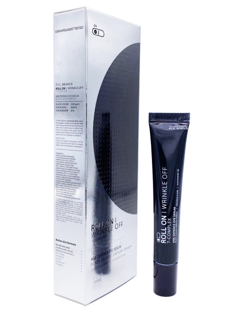 Eco Branch Омолаживающая сыворотка-роллер для кожи вокруг глаз с чёрной икрой Roll On Wrinkle Off 7-Complex Age Defence Eye Black Caviar, 25 мл