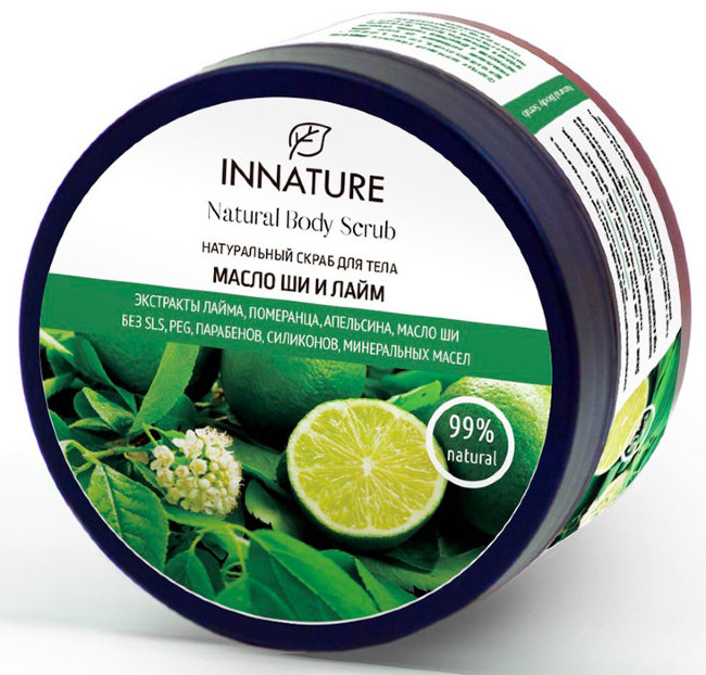 Innature Скраб для тела Масло ши и лайм, 250 мл
