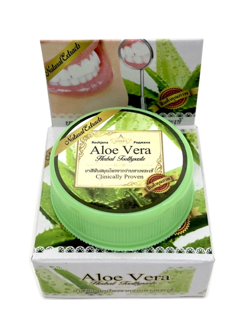 Rochjana Зубная паста отбеливающая растительная с Алоэ Вера Aloe Vera Herbal Toothpaste, 30 г