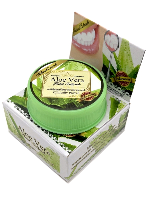 Rochjana Зубная паста отбеливающая растительная с Алоэ Вера Aloe Vera Herbal Toothpaste, 30 г