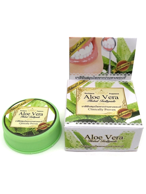 Rochjana Зубная паста отбеливающая растительная с Алоэ Вера Aloe Vera Herbal Toothpaste, 30 г