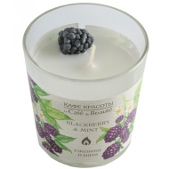 Кафе Красоты свеча в стакане ароматизированная для дома "Ежевика и Мята", 150 г