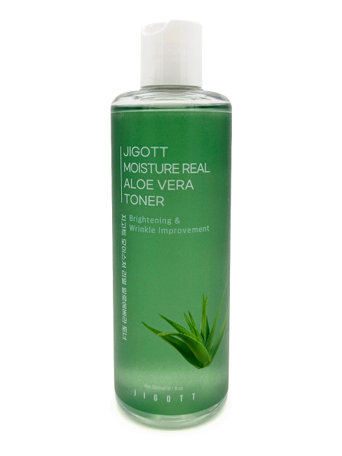 Jigott Увлажняющий тонер для лица с экстрактом алоэ вера Moisture Real Aloe Vera Toner, 300 мл