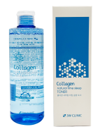 3W Clinic Интенсивно увлажняющий ночной тонер для лица с коллагеном Collagen Natural Time Sleep Toner, 300 мл