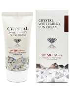 3W Clinic Солнцезащитный осветляющий крем с молочными протеинами Crystal White Milky Sun Cream SPF 50+ PA+++, 50 мл