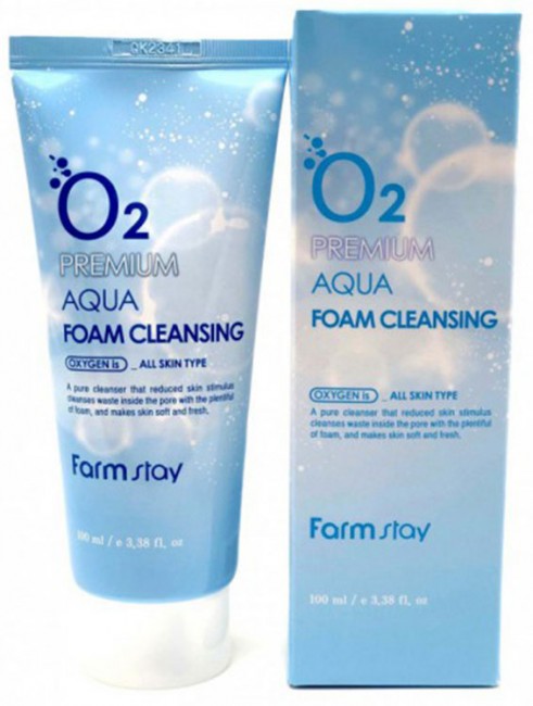 FarmStay O2 Premium Aqua Foam Cleansing Пенка очищающая с кислородом, 100 мл FarmStay O2 Premium Aqua Foam Cleansing Пенка очищающая с кислородом, 100 мл