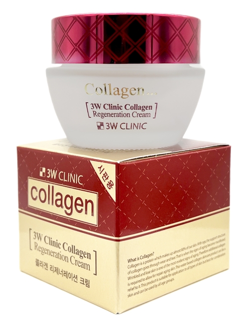 3W Clinic Восстанавливающий крем для лица с коллагеном Collagen Regeneration Cream, 60 мл