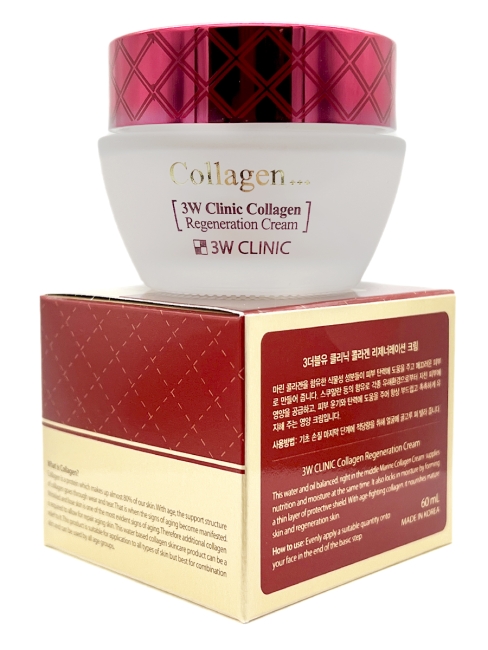 3W Clinic Восстанавливающий крем для лица с коллагеном Collagen Regeneration Cream, 60 мл