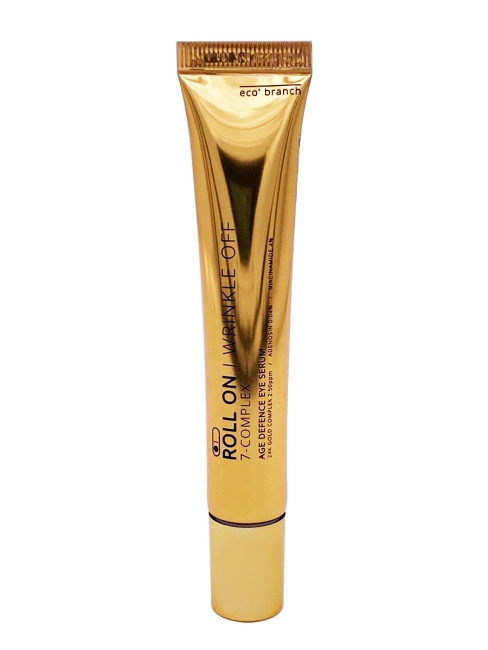 Eco Branch Увлажняющая сыворотка-роллер для кожи вокруг глаз с золотом Roll On Wrinkle Off 7-Complex Age Defence Eye Serum 24K Gold, 25 мл