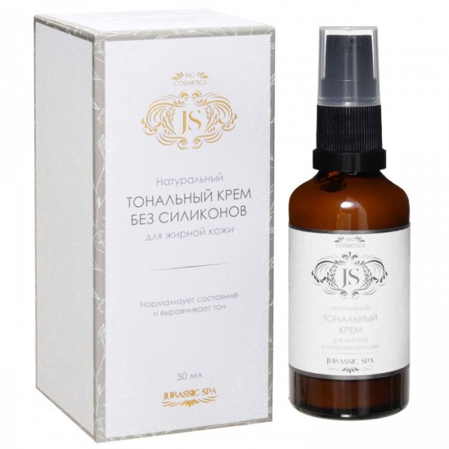 Jurassic Spa Натуральный тональный крем для жирной кожи, светло-бежевый, 50 мл