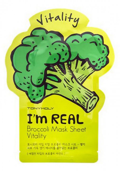 TONYMOLY I’m Real Broccoli Mask Sheet Vitality Тканевая маска для лица с экстрактом брокколи, 21 г TONYMOLY I’m Real Broccoli Mask Sheet Vitality Тканевая маска для лица с экстрактом брокколи, 21 г