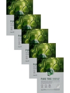 Enough Маска для лица успокаивающая с экстрактом чайного дерева Pure Tree Balancing Pro Calming Mask, 5 шт*25 мл