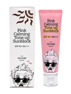 Village 11 Factory Cолнцезащитный тонизирующий крем для лица Pink Calming Tone up Sunblock SPF50+ PA++++, 50 мл