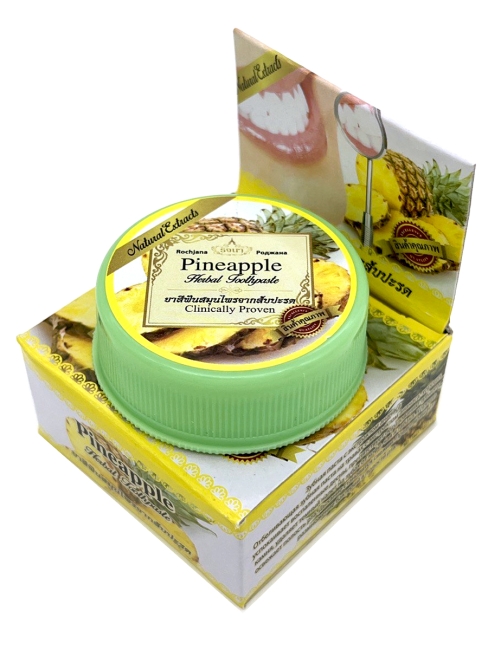 Rochjana Зубная паста отбеливающая растительная с экстрактом ананаса Pineapple Herbal Toothpaste, 30 г