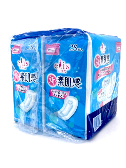 Elis Прокладки гигиенические классические с мягкой поверхностью без крылышек New Skin Feeling 20,5 см, 2 упаковки*28 шт