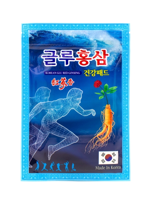 Korean Glu Пластырь обезболивающий с красным женьшенем и глюкозамином Glu Red Ginseng, 20 шт Korean Glu Пластырь обезболивающий с красным женьшенем и глюкозамином Glu Red Ginseng, 20 шт