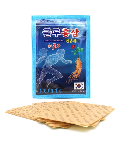 Korean Glu Пластырь обезболивающий с красным женьшенем и глюкозамином Glu Red Ginseng, 20 шт Korean Glu Пластырь обезболивающий с красным женьшенем и глюкозамином Glu Red Ginseng, 20 шт