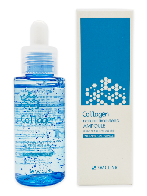 3W Clinic Ампульная ночная сыворотка для лица с коллагеном Collagen Natural Time Sleep Ampoule, 60 мл