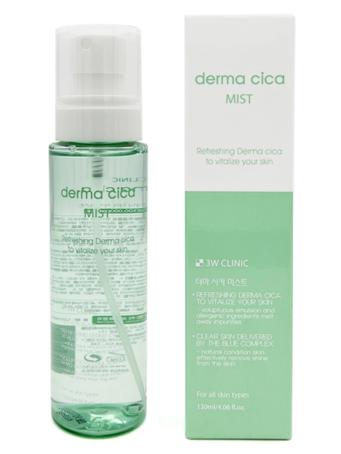 3W Clinic Увлажняющий спрей для лица с экстрактом центеллы азиатской Derma Cica Mist, 120 мл 3W Clinic Увлажняющий спрей для лица с экстрактом центеллы азиатской Derma Cica Mist, 120 мл