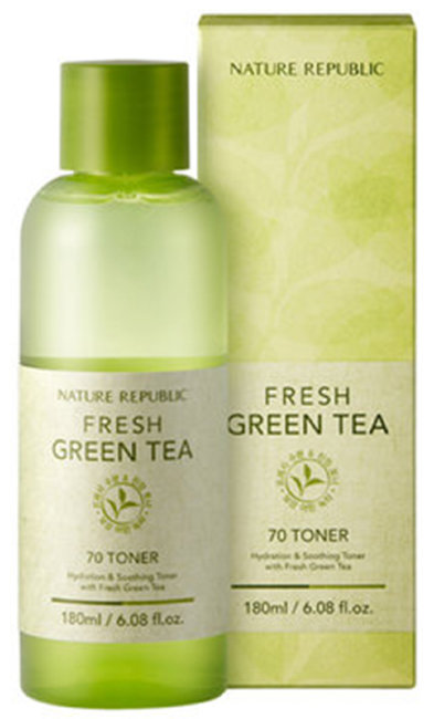 NATURE REPUBLIC Fresh Green Tea 70 Toner Освежающий тоник с экстрактом зеленого чая, 180 мл NATURE REPUBLIC Fresh Green Tea 70 Toner Освежающий тоник с экстрактом зеленого чая, 180 мл