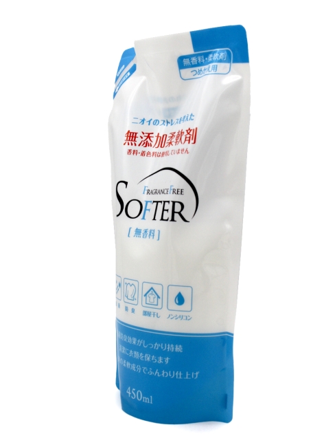 Kaneyo Смягчающий кондиционер для белья без аромата мягкая упаковка Fragrance Free Softer, 450 мл