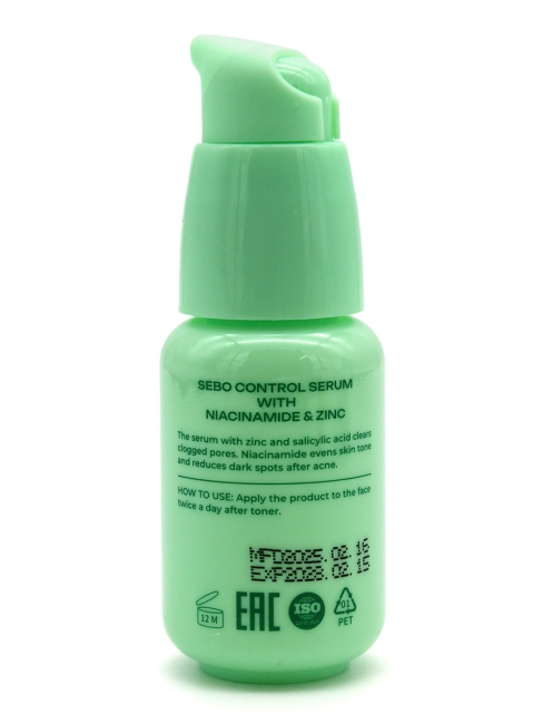 SOOSAN Сыворотка себорегулирующая с ниацинамидом и цинком против несовершенств кожи Sebo control Serum With Niacinamide & Zinc, 30 мл