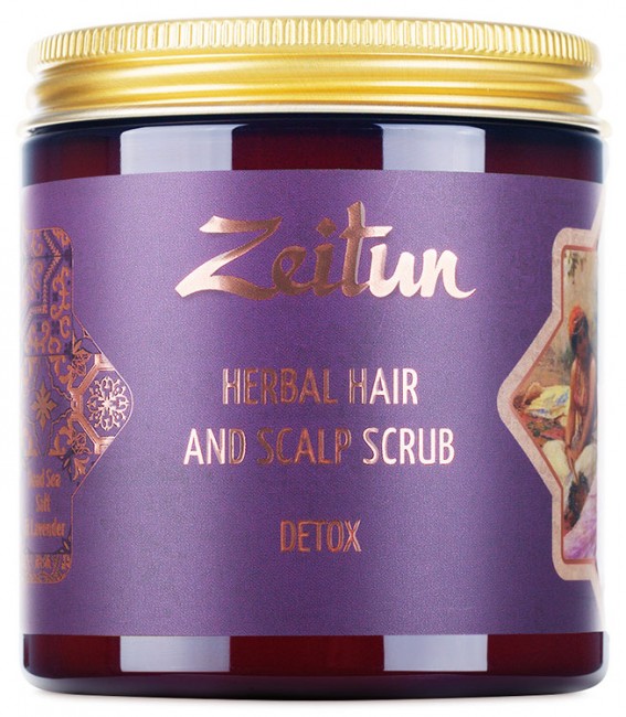 Zeitun Скраб-маска для кожи головы и волос Детокс с солью Мертвого моря и эфирным маслом лаванды степной, 250 мл