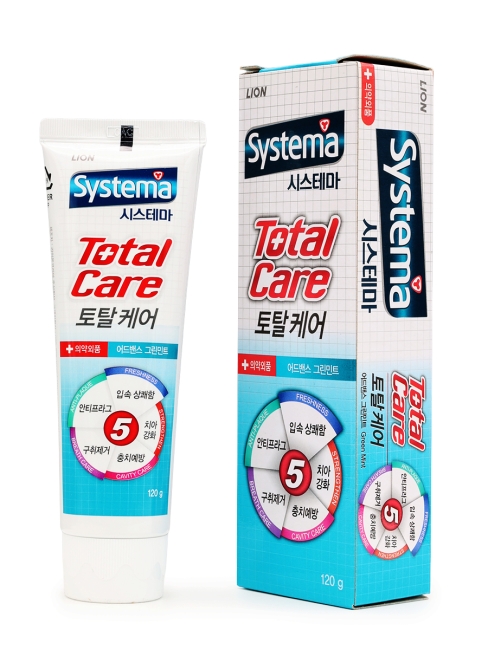 LION Зубная паста с зеленой мятой для длительной свежести Systema Total Care Advance Green Mint, 120 г LION Зубная паста с зеленой мятой для длительной свежести Systema Total Care Advance Green Mint, 120 г