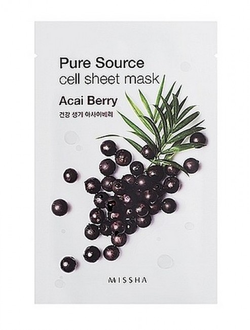 MISSHA Pure Source Cell Sheet Mask Acai Berry Тканевая маска с экстрактом ягод асаи, 21 г MISSHA Pure Source Cell Sheet Mask Acai Berry Тканевая маска с экстрактом ягод асаи, 21 г