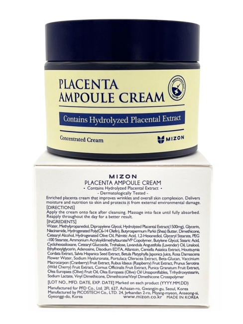 MIZON Крем для лица антивозрастной плацентарный Placenta Ampoule Cream, 50 мл MIZON Крем для лица антивозрастной плацентарный Placenta Ampoule Cream, 50 мл