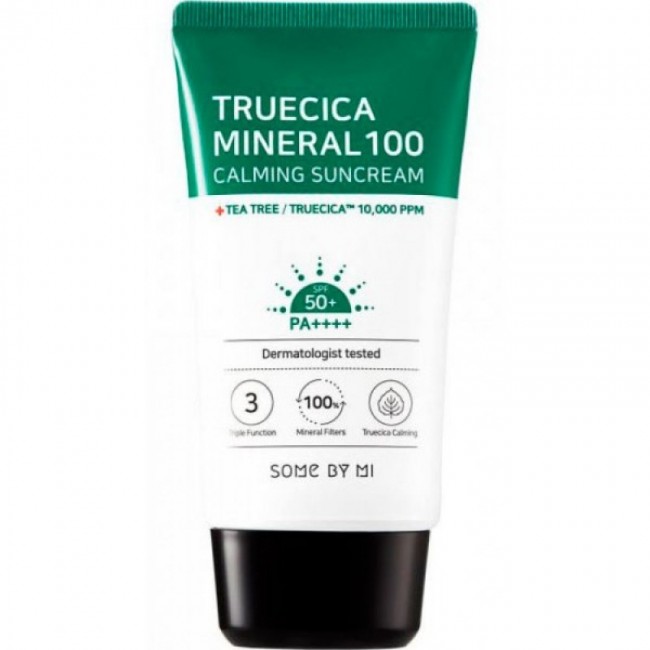 Some by mi Успокаивающий солнцезащитный крем Truecica Mineral 100 Calming Suncream SPF 50PA++++, 50 мл