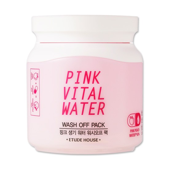 ETUDE HOUSE Pink Vital Water Wash Off Pack Маска для лица с экстрактом персика, 100 мл