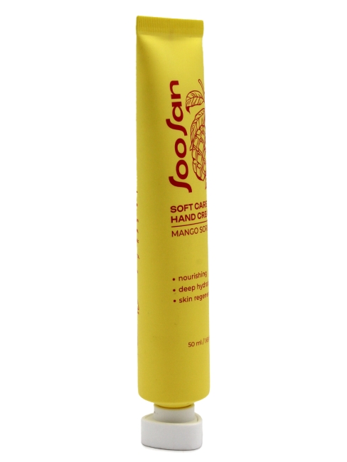 SOOSAN Увлажняющий крем для рук с ароматом манго Soft Care Hand Cream Mango Sorbet, 50 мл