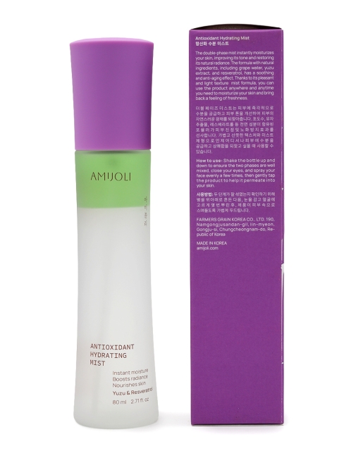AMIJOLI Двухфазный мист для лица c экстрактом юдзу и ресвератролом Antioxidant Hydrating Mist Yuzu & Resveratrol, 80 мл AMIJOLI Двухфазный мист для лица c экстрактом юдзу и ресвератролом Antioxidant Hydrating Mist Yuzu & Resveratrol, 80 мл