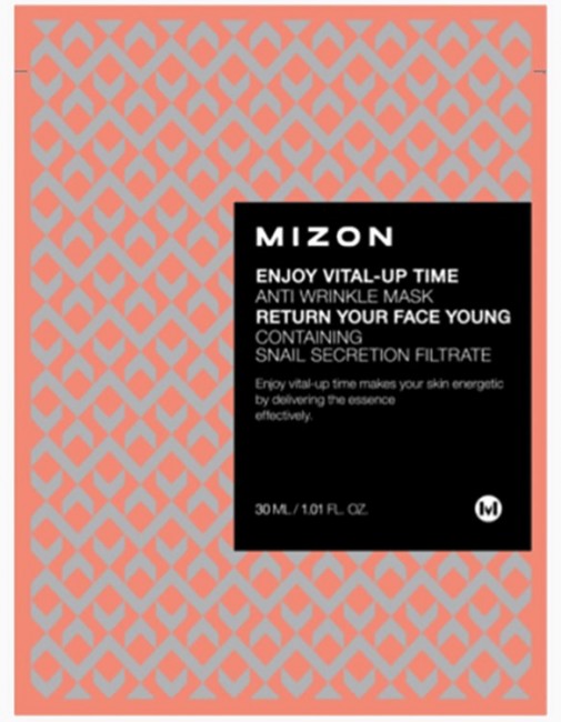 MIZON Enjoy Vital Up Time Anti Wrinkle Mask Маска листовая для лица антивозрастная, 30 мл MIZON Enjoy Vital Up Time Anti Wrinkle Mask Маска листовая для лица антивозрастная, 30 мл