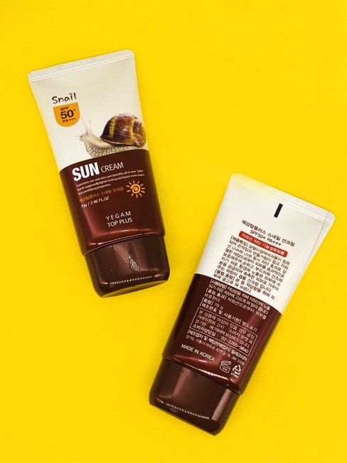 Ye Gam Top Plus Солнцезащитный крем для лица и тела с муцином улитки Snail Sun Block SPF 50 PA+++, 70 мл