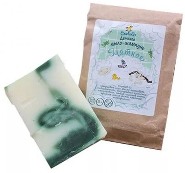 СпивакЪ Детское мыло-шампунь Мятное, 100 г СпивакЪ Детское мыло-шампунь Мятное, 100 г